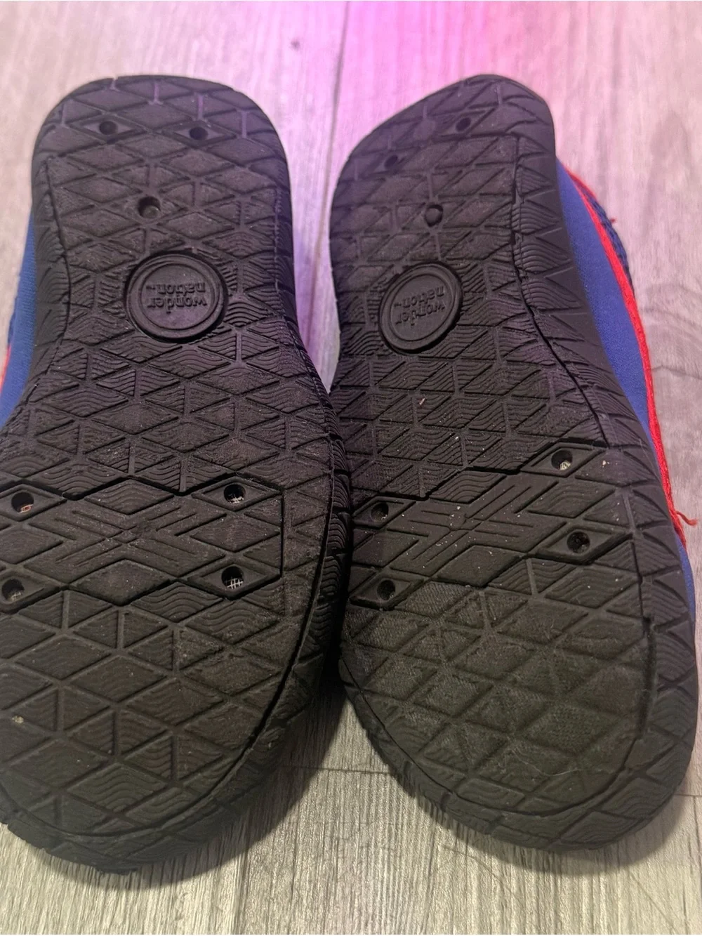 wonder nation Navy and Red Kids Water Shoes - Slip-On Mesh